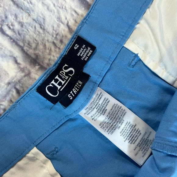 NEW CHAPS Men's Flat Front Shorts Stretch Blue Pocket Size 40 Bermuda Golf NWT - Picture 5 of 7